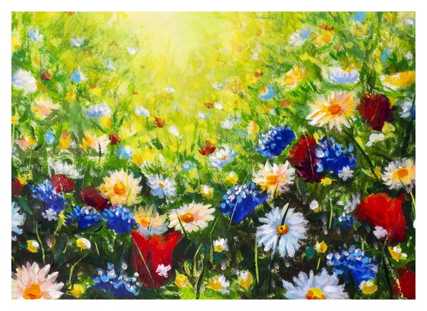 Obraz na szkle dzikich kwiatów (70x50 cm)