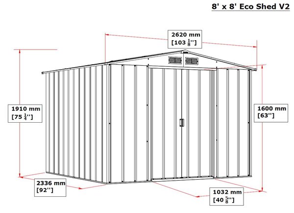 Titan Eco XL Domek ogrodowy 6,3 m², zielony DURAMAX 60161
