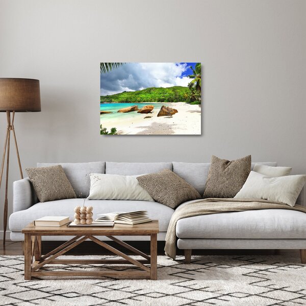 Obraz na szkle - Seszele, Takamaka beach (70x50 cm)