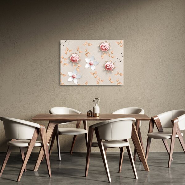 Obraz na szkle - Kwiaty róży (70x50 cm)