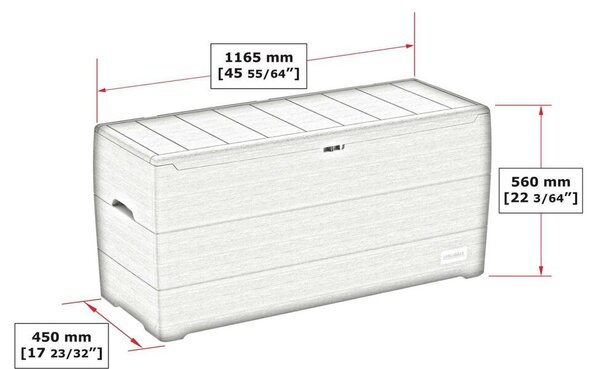 Durabox Plastikowy ogrodowy pojemnik do przechowywania 270 l, 117 x 45 x 56 cm, brązowy DURAMAX 8660