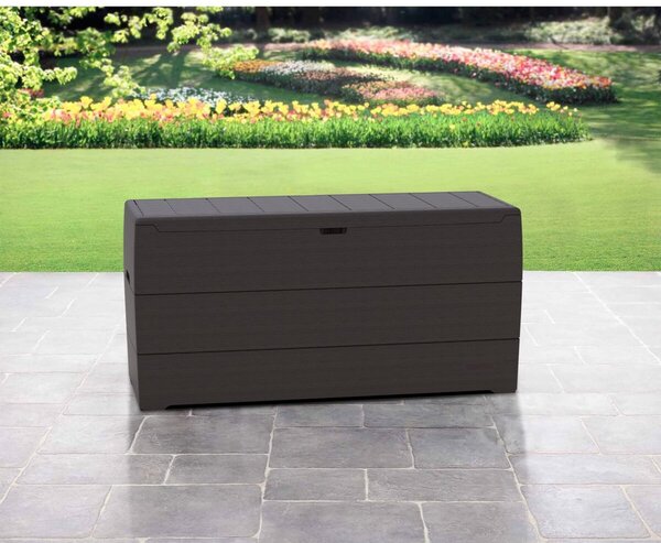 Durabox Plastikowy ogrodowy pojemnik do przechowywania 270 l, 117 x 45 x 56 cm, brązowy DURAMAX 8660