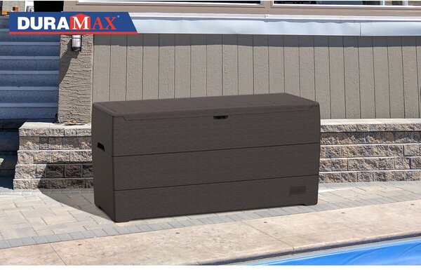 Durabox Plastikowy ogrodowy pojemnik do przechowywania 270 l, 117 x 45 x 56 cm, brązowy DURAMAX 8660