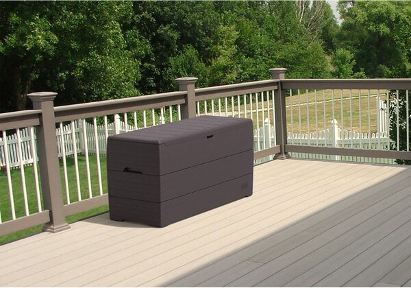 Durabox Plastikowy ogrodowy pojemnik do przechowywania 270 l, 117 x 45 x 56 cm, brązowy DURAMAX 8660
