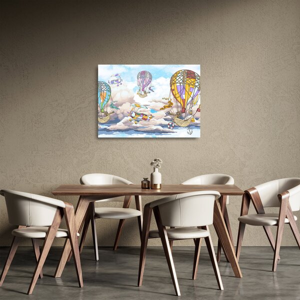 Obraz na szkle - Wyprawa w chmurach (70x50 cm)