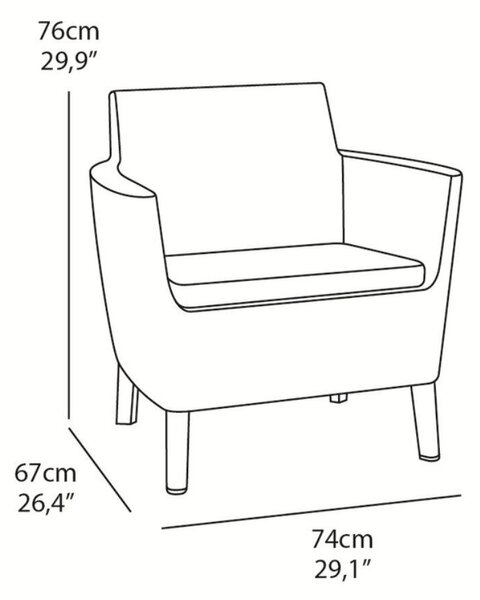 Salemo 3 seater Zestaw mebli ogrodowych, grafit KETER 236634