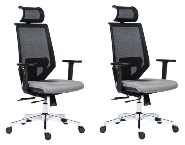 Krzesło obrotowe EDGE szare ANTARES 90209010 - 2 sztuki