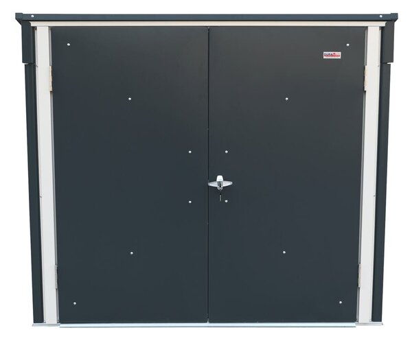 Skrzynia do przechowywania koszy na śmieci 1477 l, 154,2 x 96 x 130,5 cm, metalowa, antracyt DURAMAX