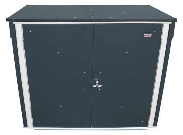 Skrzynia do przechowywania koszy na śmieci 1477 l, 154,2 x 96 x 130,5 cm, metalowa, antracyt DURAMAX