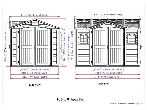 Apex Pro Domek ogrodowy 7,6 m² + konstrukcja podłogowa, winylowy, szary/antracyt DURAMAX 40116