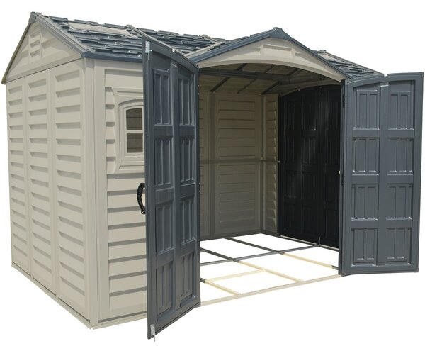Apex Pro Domek ogrodowy 7,6 m² + konstrukcja podłogowa, winylowy, szary/antracyt DURAMAX 40116