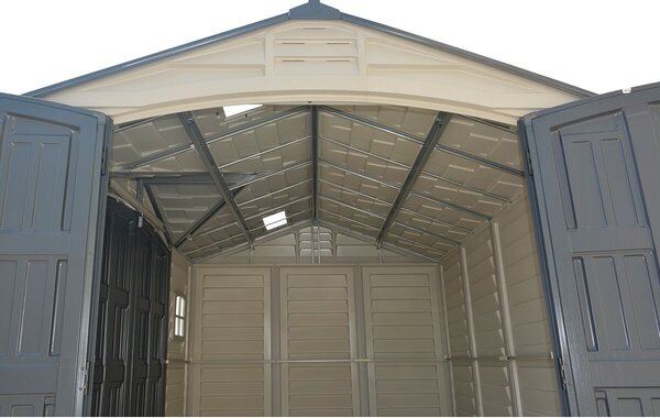 Apex Pro Domek ogrodowy 7,6 m² + konstrukcja podłogowa, winylowy, szary/antracyt DURAMAX 40116
