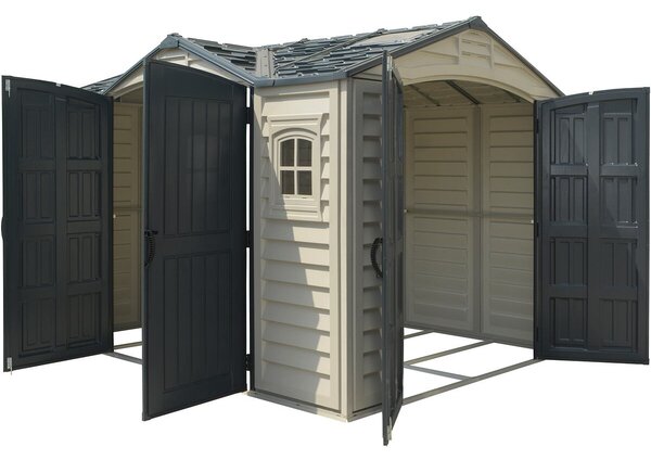 Apex Pro Domek ogrodowy 7,6 m² + konstrukcja podłogowa, winylowy, szary/antracyt DURAMAX 40116