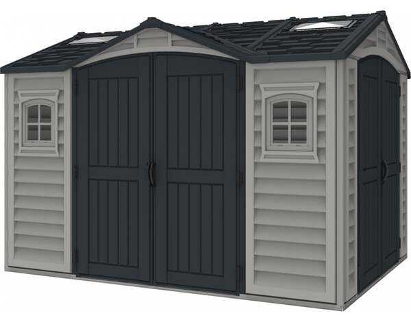 Apex Pro Domek ogrodowy 7,6 m² + konstrukcja podłogowa, winylowy, szary/antracyt DURAMAX 40116