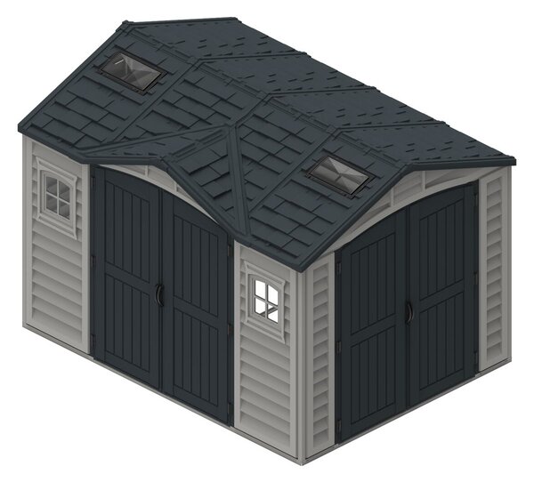 Apex Pro Domek ogrodowy 7,6 m² + konstrukcja podłogowa, winylowy, szary/antracyt DURAMAX 40116