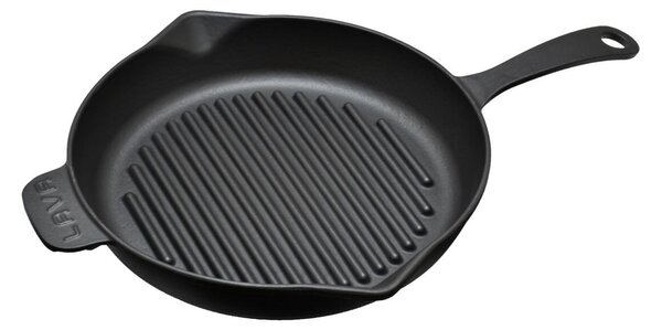Patelnia grillowa z wbudowaną rączką Ø 28 cm, żeliwna, czarna LAVA METAL LVECOGT28