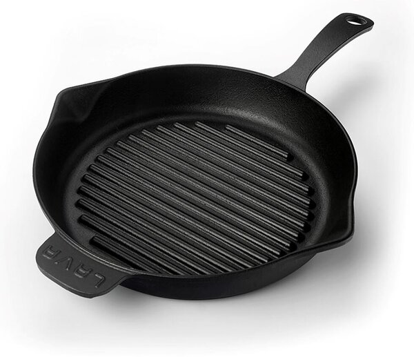 Patelnia grillowa z wbudowaną rączką Ø 28 cm, żeliwna, czarna LAVA METAL LVECOGT28