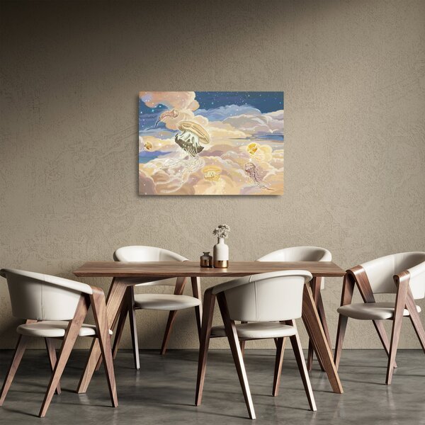 Obraz na szkle - Niebiańskie Meduzy (70x50 cm)
