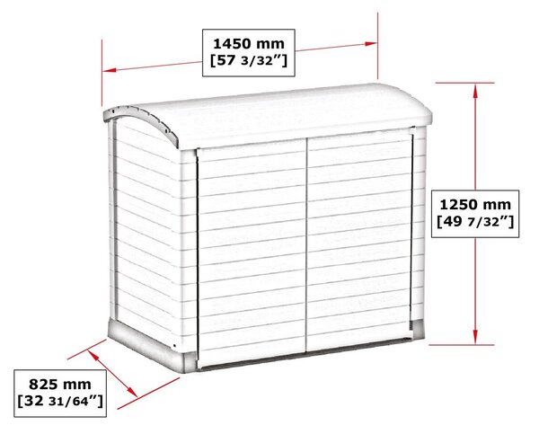 Plastikowa skrzynia ogrodowa StoreAway ARC145 x 125 x 82,5 cm, 1200 l - szara DURAMAX 86633