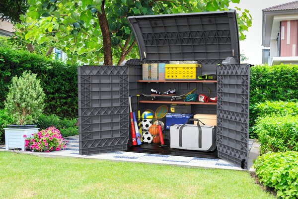 Plastikowa skrzynia ogrodowa StoreAway ARC145 x 125 x 82,5 cm, 1200 l - szara DURAMAX 86633