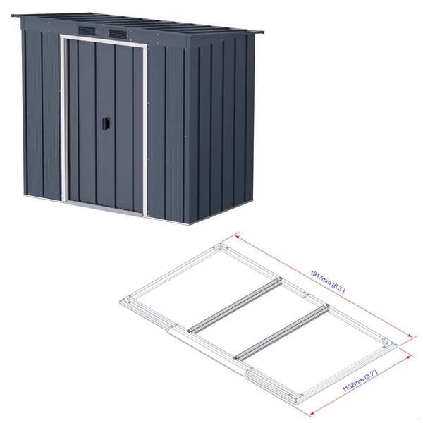 Pent Roof Eco Domek ogrodowy 2,5 m² + profile podłogowe, antracyt DURAMAX 50023