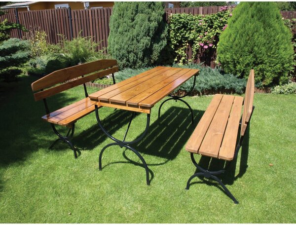 ROJAPLAST Zestaw mebli ogrodowych Bravo 160 cm, brązowy | 245