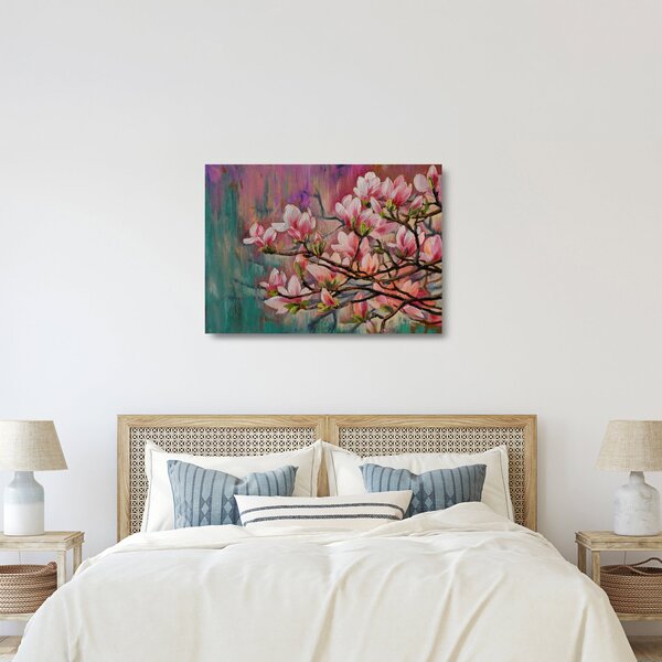 Obraz na szkle - Obraz na szkle olejny, Kwitnąca sakura (70x50 cm)