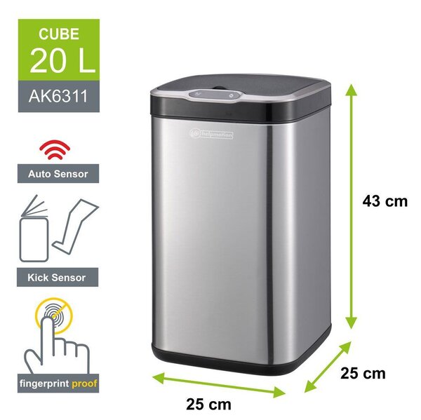 Cube Automatyczny kosz na śmieci 20 l HELPMATION AK6311