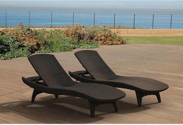 Pacific Leżak ogrodowy 197 x 75 x 41 cm - brązowy KETER 211104