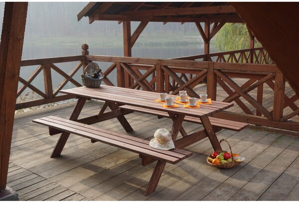 Piknik Zestaw ogrodowy 180 cm, barwiony ROJAPLAST 245/6