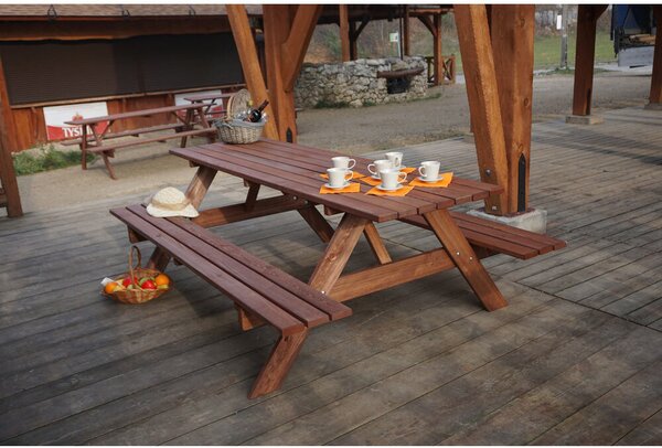 Piknik Zestaw ogrodowy 180 cm, barwiony ROJAPLAST 245/6