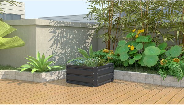 Podwyższona grządka 60 x 60 cm - metalowa, szara GB-A