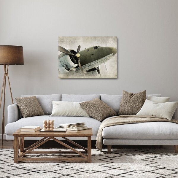 Obraz na szkle - Stary samolot śmigłowy (70x50 cm)