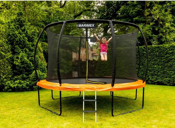 Premium Trampolina ø 244 cm + wewnętrzna siatka ochronna + stopnie MARIMEX 19000103