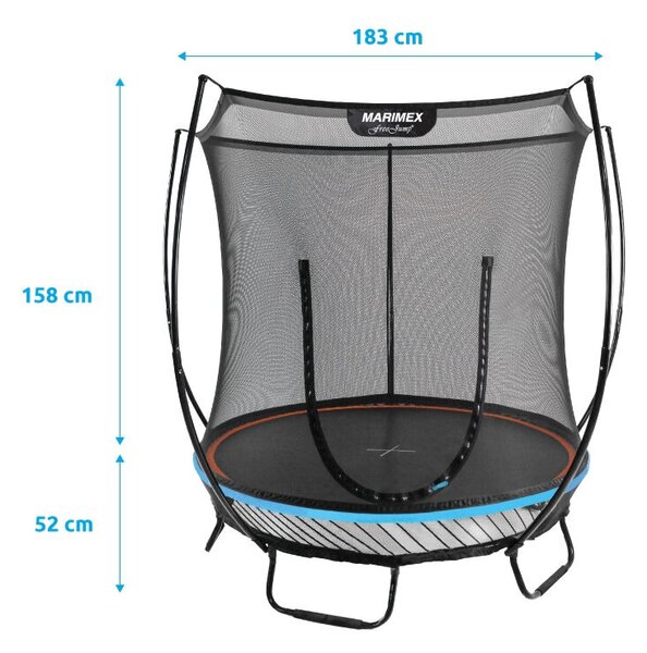 FreeJump Trampolina ø 183 cm + siatka ochronna + zestaw kotwic MARIMEX 19000106