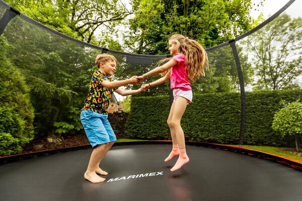Premium Trampolina ø 244 cm + wewnętrzna siatka ochronna + stopnie MARIMEX 19000103