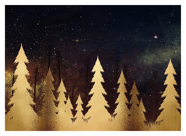 Obraz na szkle - Złota noc (70x50 cm)