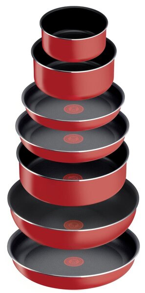 Ingenio Easy Cook & Clean Zestaw garnków i patelni, 10 szt., czerwony TEFAL L1529402