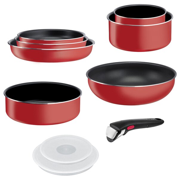 Ingenio Easy Cook & Clean Zestaw garnków i patelni, 10 szt., czerwony TEFAL L1529402