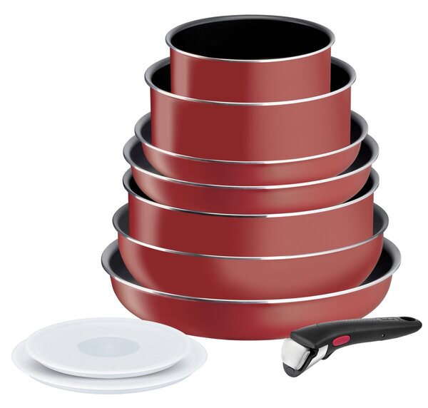 Ingenio Easy Cook & Clean Zestaw garnków i patelni, 10 szt., czerwony TEFAL L1529402