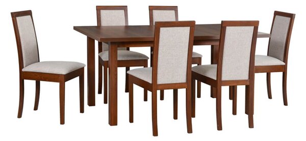 MebleMWM Zestaw stół MODENA 2 + 6 krzeseł drewnianych ROMA 4