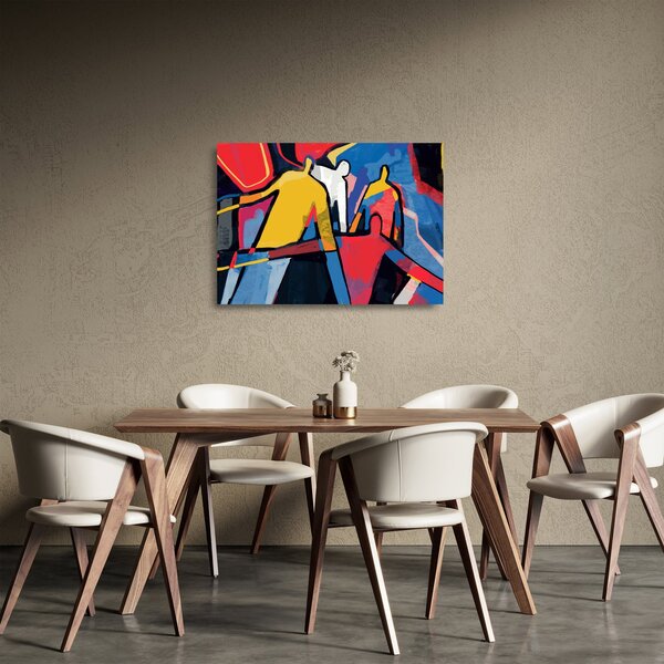 Obraz na szkle - Abstrakcja mężczyzn (70x50 cm)