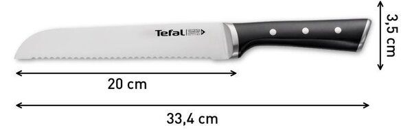 ICE FORCE nóż do chleba ze stali nierdzewnej 20 cm TEFAL K2320414