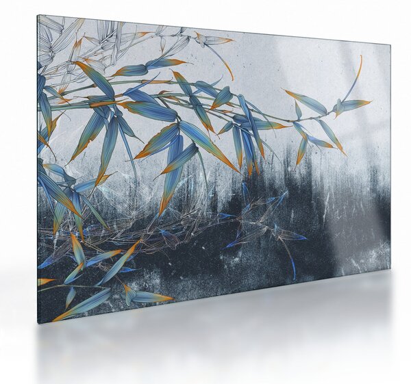 Obraz na szkle - Bambus na ścianie (70x50 cm)