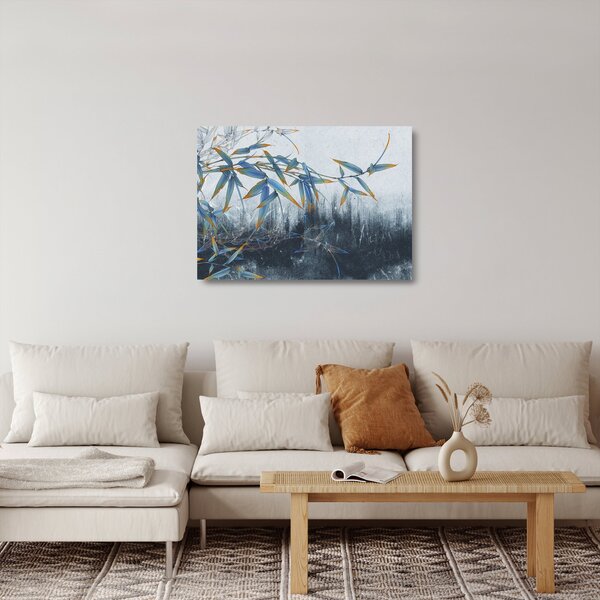 Obraz na szkle - Bambus na ścianie (70x50 cm)