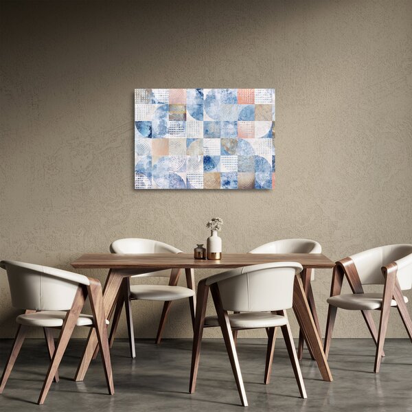 Obraz na szkle - Geometryczne kształty na ścianie (70x50 cm)