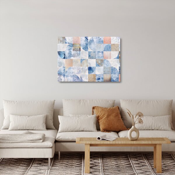 Obraz na szkle - Geometryczne kształty na ścianie (70x50 cm)