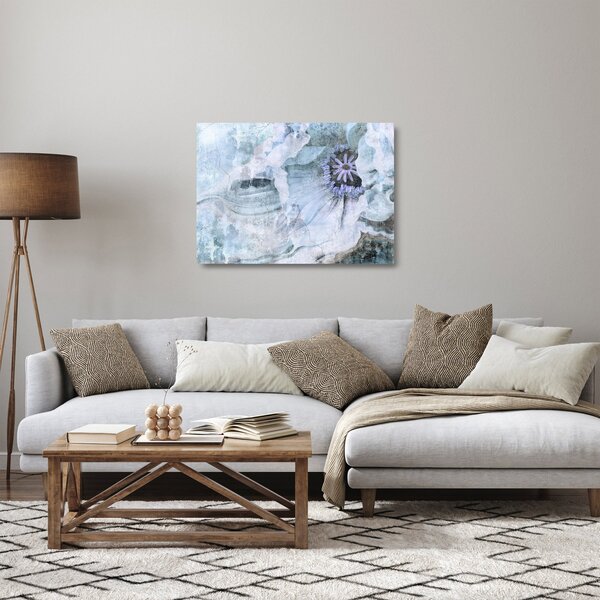 Obraz na szkle - Kwiatowy fresk na ceglanej ścianie (70x50 cm)