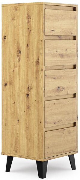 Komoda z 5 szufladami na nóżkach dąb artisan T0-E98