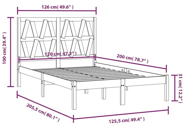 Białe skandynawskie łóżko z drewna 120x200 W3-N84